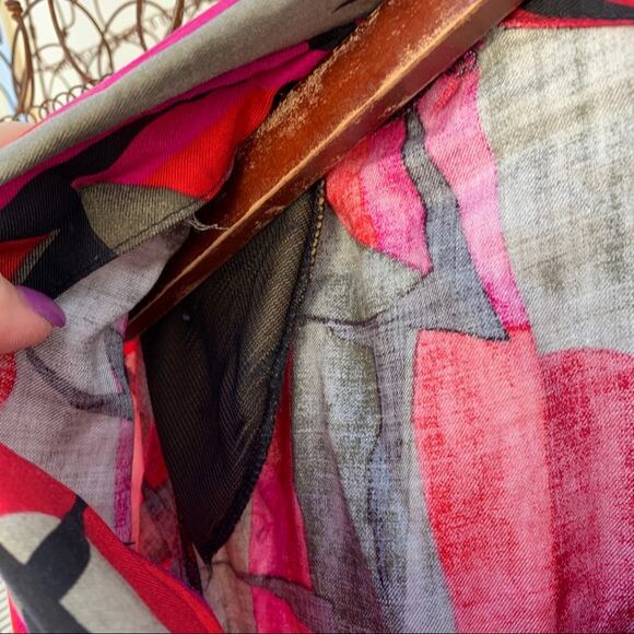 Vintage 90s Rafaella red abstract button blouse - Picture 4 of 6